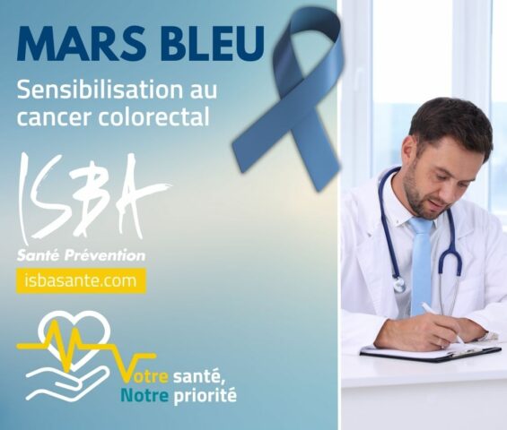 Isba Santé Prévention, vos centres de santé en Auvergne Rhône-Alpes s'engage pour Mars Bleu
