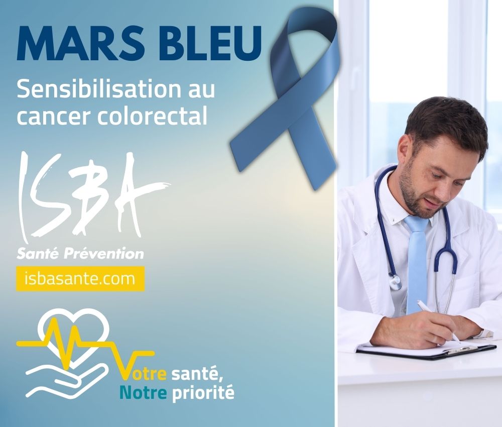 Isba Santé Prévention, vos centres de santé en Auvergne Rhône-Alpes s'engage pour Mars Bleu
